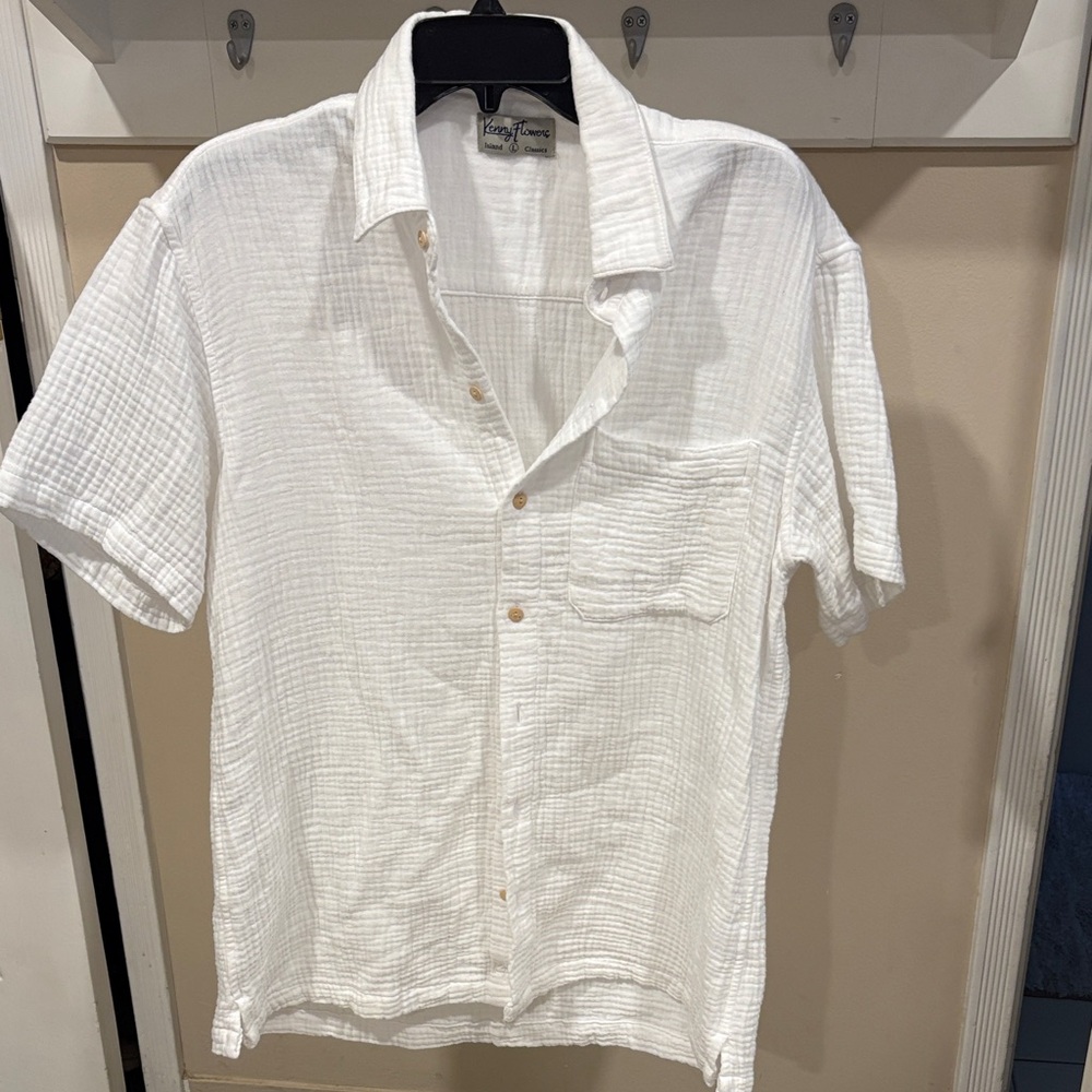 Kenny Flowers Island Classics Cotton Gauze Short Sleeve Men's Shirt L EUC